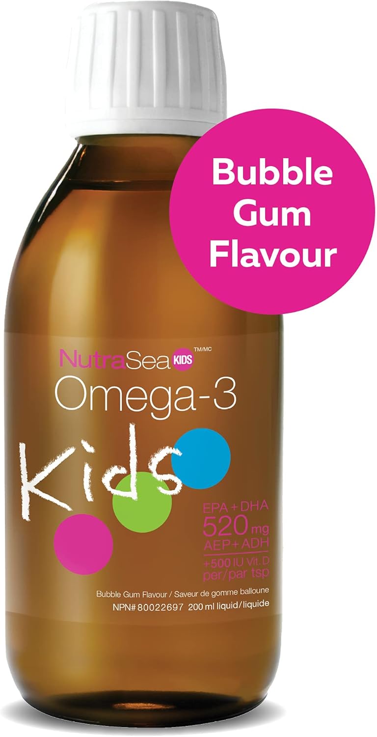 Nature's Way NutraSea Omega-3 和维生素 D 补充剂 - 含 EPA 和 DHA 的鱼油 - 葡萄柚橘子味，500 毫升液体 & Nature's Way NutraSea 儿童 Omega-3 和维生素 D 补充剂 - 200 毫升液体