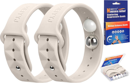 MEIYYJ Morning Sickness Relief Wristbands Motion Sickness Bands for Adults Sea Sickness Wristbands for Cruise Travel Nausea Relief of Headaches, Insomnia, Anxiety and Queasinesss-Star Light