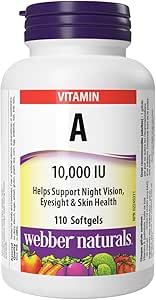 Webber Naturals 維生素 A 10,000 IU，110 粒軟膠囊，有助於維持眼部和皮膚健康
