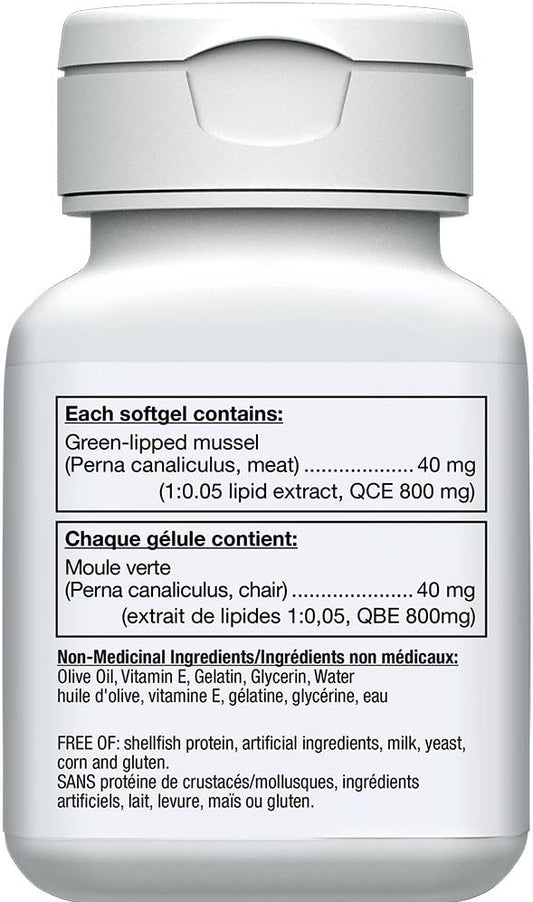OmegaXL 關節支持補充劑 - 天然肌肉支持，綠唇貽貝油，軟膠囊，無藥物，60 粒