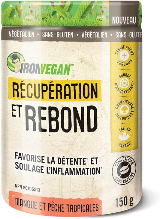 Iron Vegan Rebound Recovery 熱帶芒果桃子口味，150克