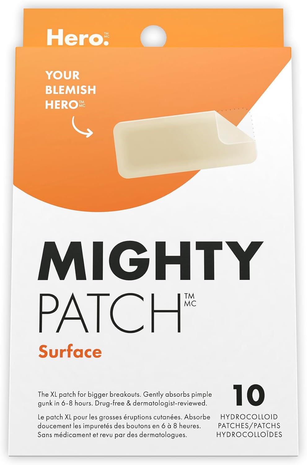Mighty Patch Nose + Mighty Patch Surface from Hero Cosmetics | Medical-Grade Hydrocolloid Pimple Patches (10 Count Each)
