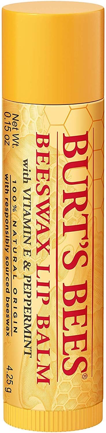 Burt's Bees 100% 天然保湿润唇膏，适用于干裂嘴唇，令双唇柔软水润 - 2 支装 - 原装蜂蜡唇部修复