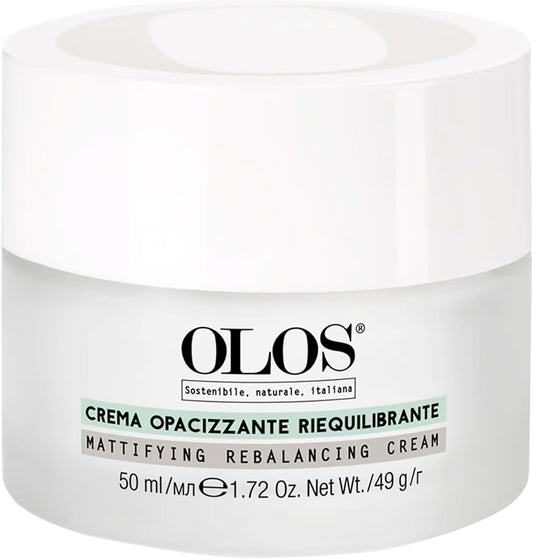 Olos Mattifying Rebalancing Cream - Face Cream for Oily Skin - Controls Sebum Production, Improves Skin Texture - Non-Clogging Makeup Primer - 1.7 oz