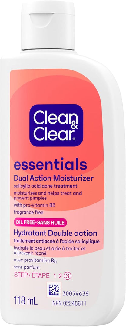 Clean & Clear Face Moisturizer With Salicylic Acid Acne Medication, Oil-Free, 118 mL