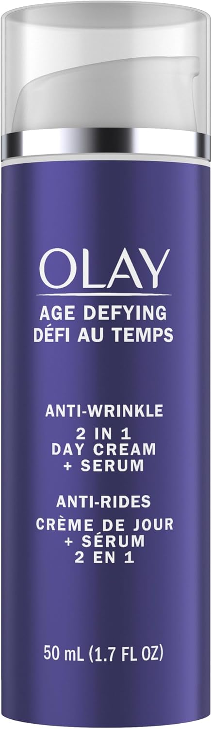 Olay Age Defying Day Face Cream, Anti-Wrinkle 2-in-1 with Face Serum with Vitamin B3, Niacinamide, 50 ml