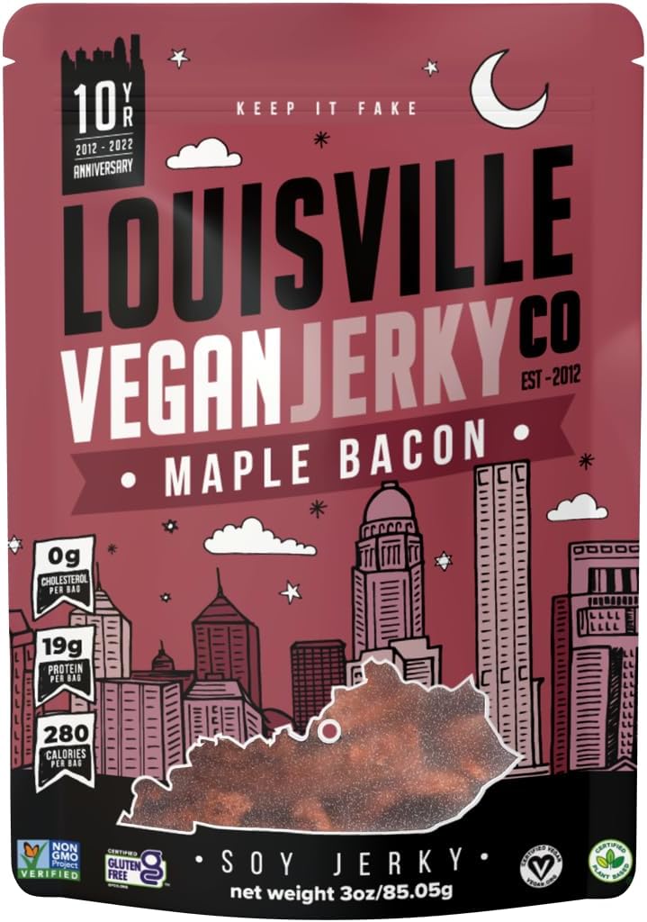 Louisville Vegan Jerky - Maple Bacon, 2.5 oz. Bag