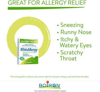 Boiron RhinAllergy 缓解打喷嚏、流鼻涕、眼睛或喉咙发痒等过敏症状 - 60 片