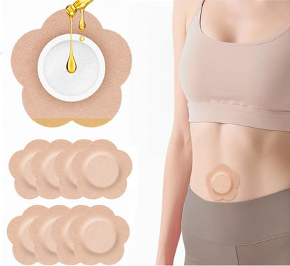 Castor Oil Pack Wrap, 50 Pcs Self-Adhesive Castor Patches for Belly Button (Oil Not Included, Skin Color)