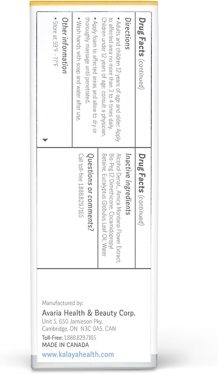 KaLaya 强效山金车止痛泡沫