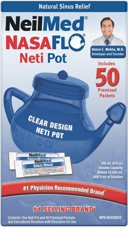 NeilMed Nasaflo 洗鼻壶，50 支（包装可能有所不同）