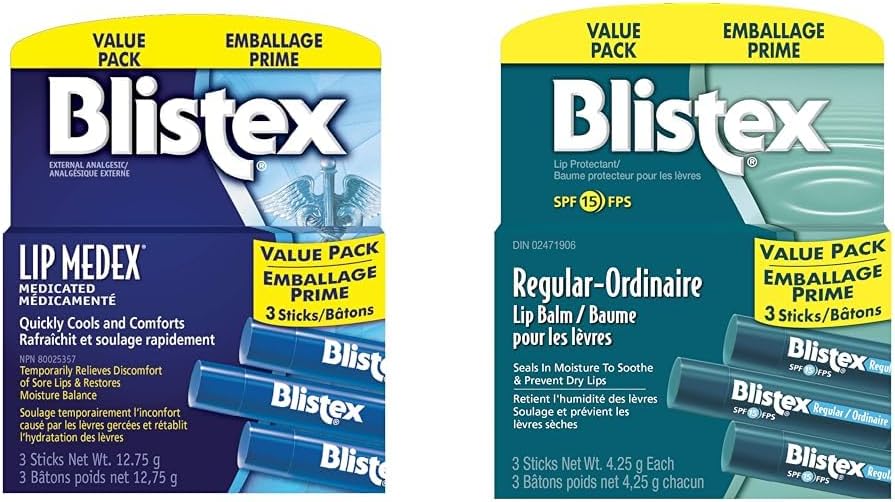 Blistex Lip Medex Stick + Blistex Regular Lip Balm | Value Pack of 6