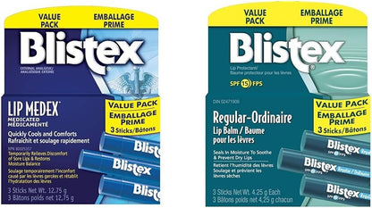 Blistex Lip Medex Stick + Blistex Regular Lip Balm | Value Pack of 6