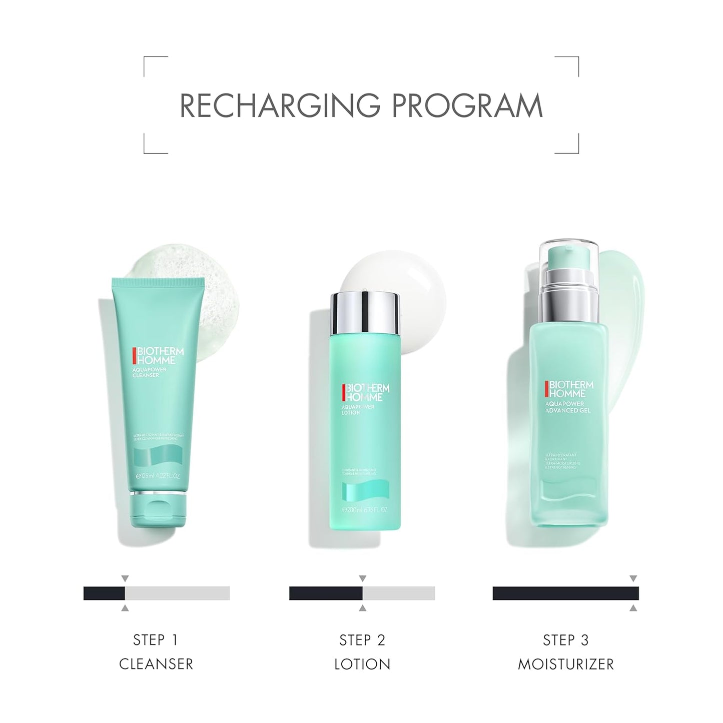 碧欧泉男士水动力高级凝胶，适用于干燥和脱水皮肤的男士，含有微量元素和神经酰胺，可强化和滋润皮肤，即时冷却应用