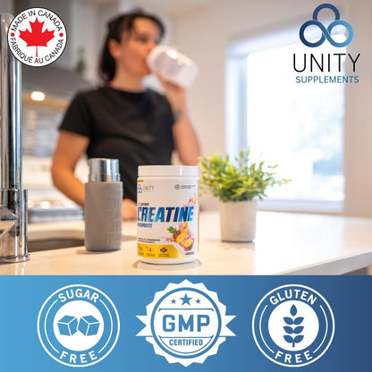 Unity Supplements 調味肌酸一水合物粉 - 促進肌肉生長、恢復、力量和性能 - 5 克純肌酸 - 60 份（400 克） - 易混合配方（菠蘿味）