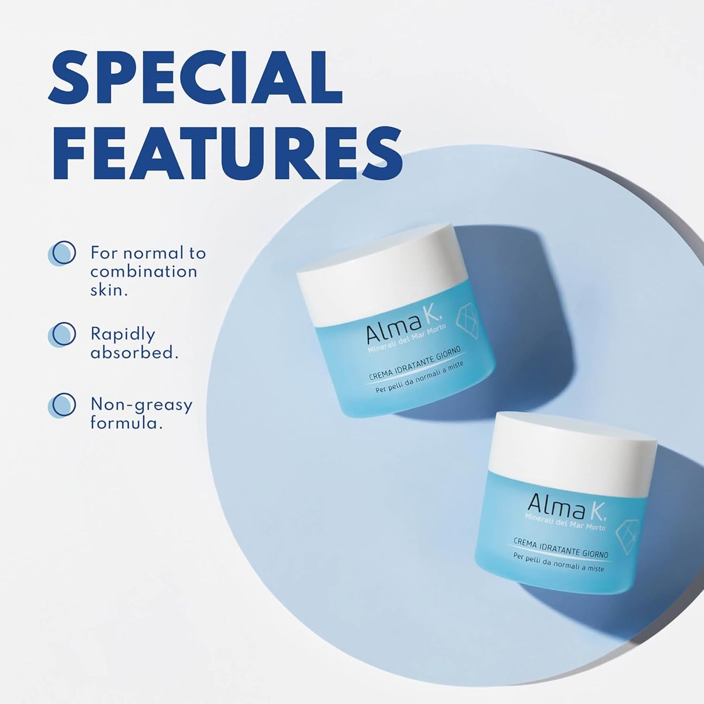 Alma K 保湿日霜 - 适合中性至混合性肌肤的日霜 - 日常面部保湿霜 - 不油腻面部保湿霜 - 1.7 盎司