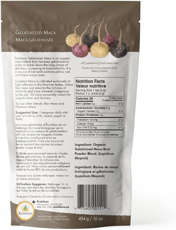 Ecoideas 有機糊化瑪卡，454克
