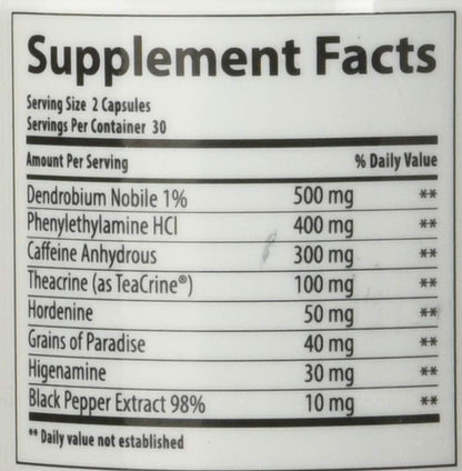 NUTRABOLICS Semtex 60 粒胶囊 - 减肥补充剂和能量增强剂，强效燃脂配方，产热运动前补充剂，