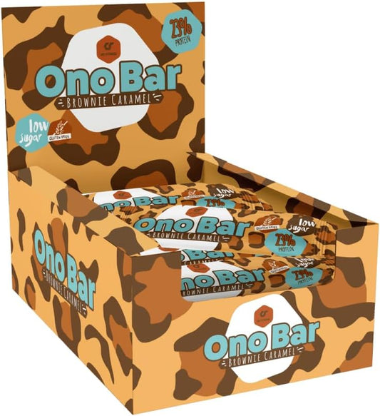 GoFitness Nutrition ONO Bar Brownie Caramel Flavor – 12x40g Pack – High Protein Energy Bar for Fitness, Muscle Recovery, and Healthy Snacking