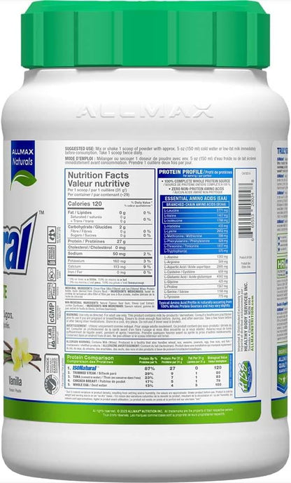 ALLMAX Naturals ISONATURAL - 100% 超纯天然乳清分离蛋白 - 香草味 - 2 磅