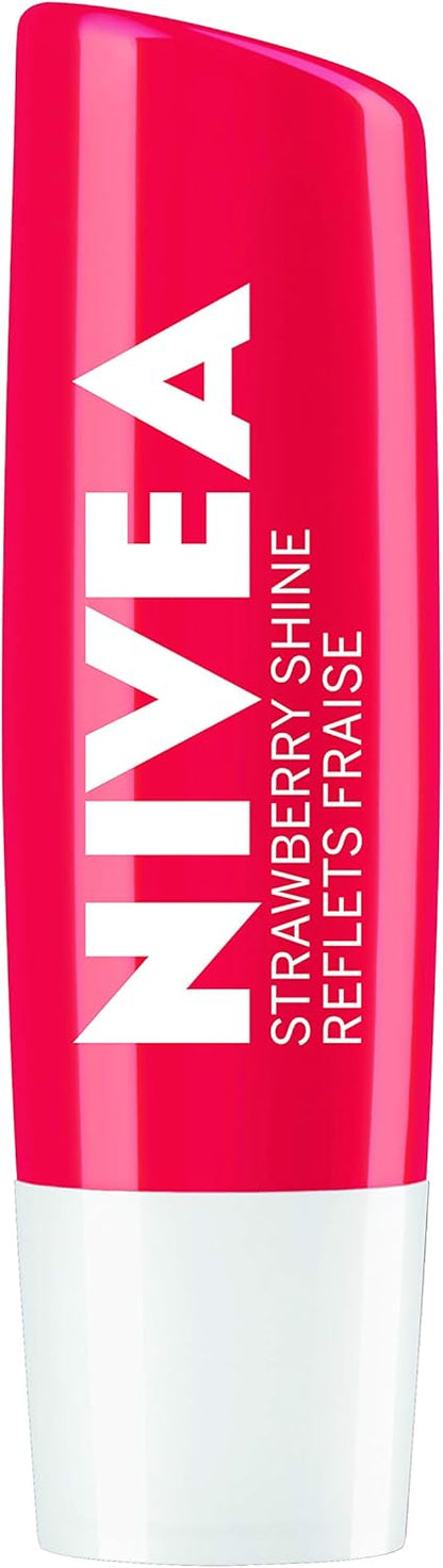 NIVEA Hydro Care 潤唇膏和 NIVEA Strawberry Shine 潤唇膏套裝（2 x 4.8g）| 24 小時保濕