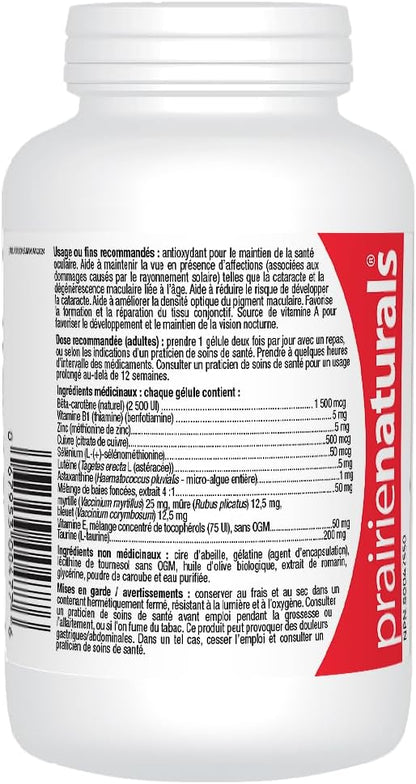 Prairie Naturals Ocu-Force Vision Support with Lutein, Astaxanthin, Taurine, Vitamins & Minerals Softgel - 120 Count