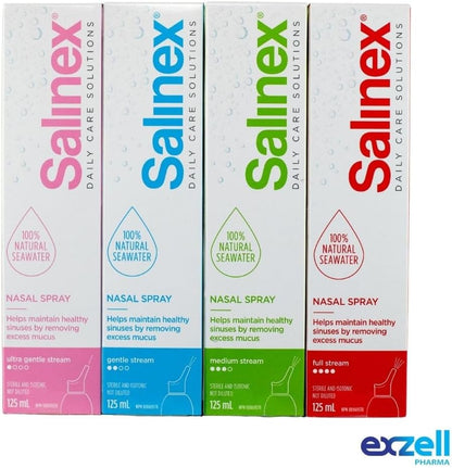 Salinex 100% Natural Seawater Nasal Spray | Ultra Gentle Stream | 125 ml, Pink