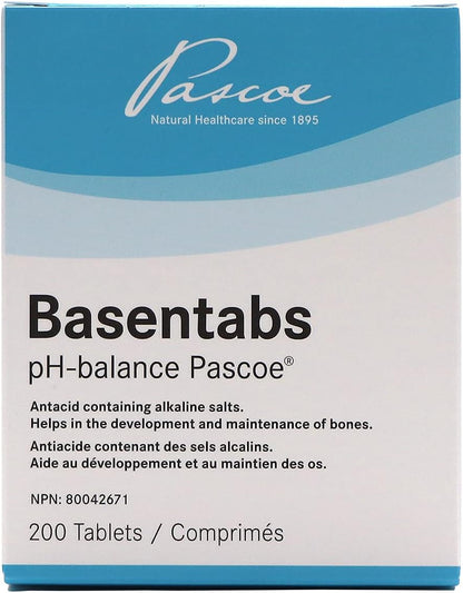 Pascoe - Basentabs pH 平衡片 - 200 片裝 - 含鹼性鹽類的抗酸劑。有助於骨骼的發育和維護 - 經驗證的高鹼化能力 - 碳酸鈣、碳酸氫鈉、鎂鈣…