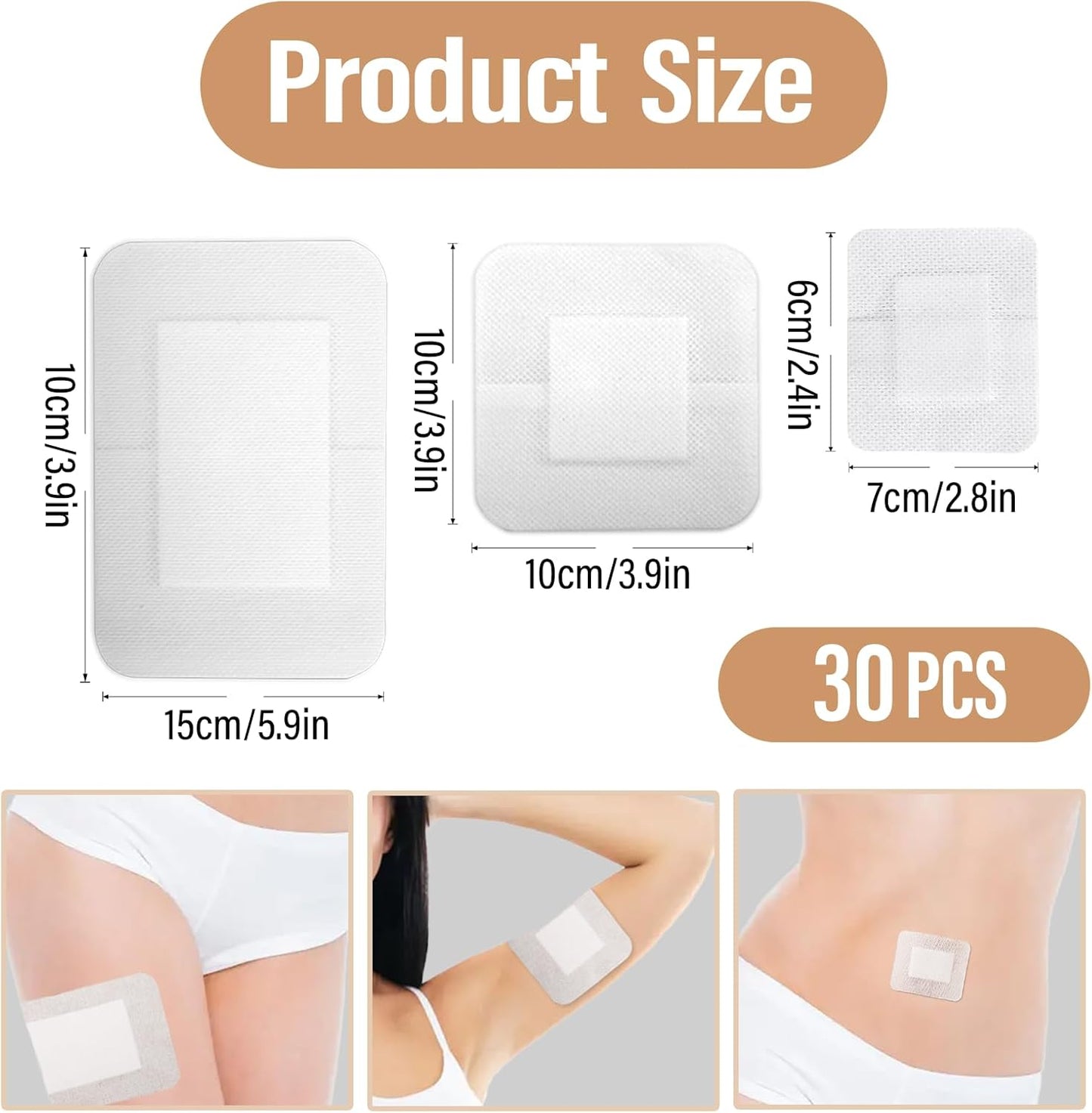 Fiohiros 30PCS Castor Oil Patches Set, Portable Anti-Leak Castor Oil Pack Wrap, Self-Adhesive Castor Oil Belly Button Patch, Breathable Soft Non-Woven for Women