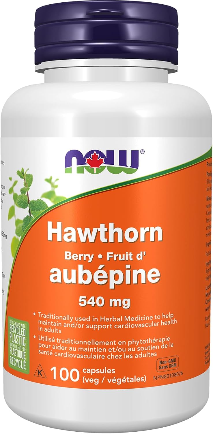 NOW Supplements Hawthorn Berry 540mg Capsules, 100 Count