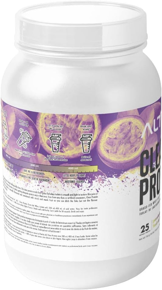 ALT 透明乳清分离蛋白，草饲蛋白 - 百香果味 730 克，25 份