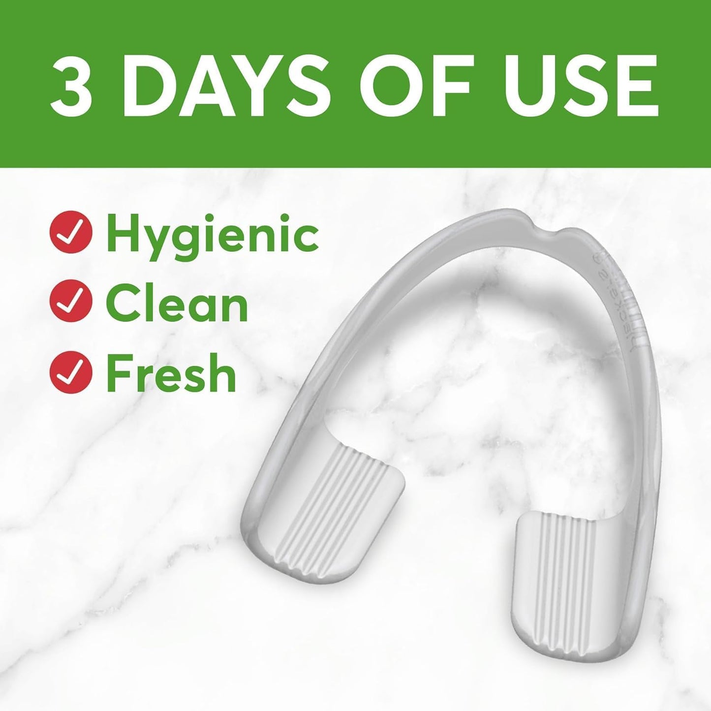 Plackers Grind No More 夜间护齿器，不含 BPA，均码，10 片（1 包）