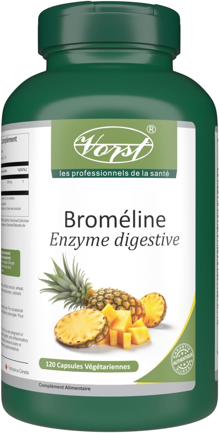 VORST Bromelain 500mg 2400 GDU/g 120 Vegan Capsules | Digestive Enzyme for Women and Men | Pineapple Extract for Inflammation & Eye Health | Powder Pills | 1 Bottle
