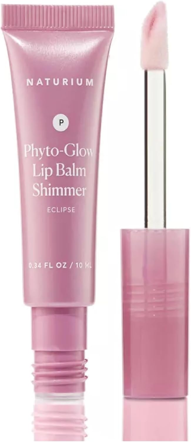 Naturium Phyto-Glow 唇膏閃光，滋養和保濕雙唇，含乳木果油、古布阿蘇脂、植物角鯊烷和 Geodiamond 珍珠，10 毫升/0.34 液體盎司，色號：Eclipse