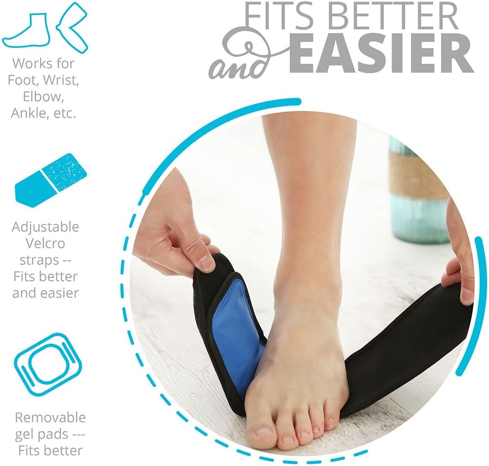 Bodyprox 冷热疗法包裹 - 可重复使用的凝胶包，用于缓解疼痛：非常适合扭伤、肌肉疼痛、瘀伤、受伤等（脚、手臂、肘部、脚踝）。