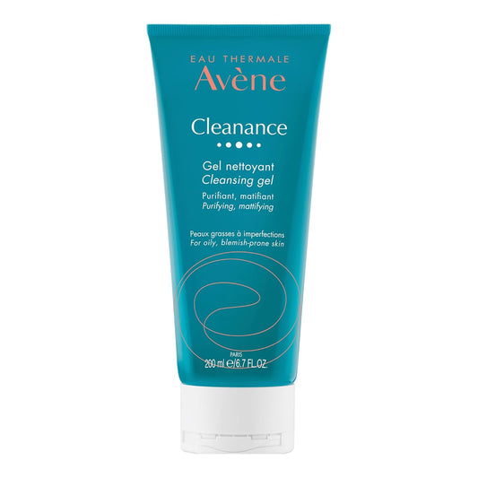 Eau Thermal Avene Cleanance Cleansing Gel for Face and Body, natural cleanser for acne-prone skin, biodegradable, bottle, 200 ml