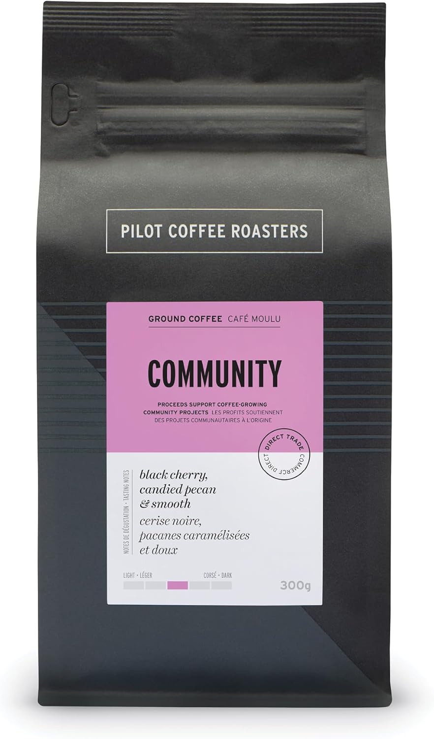 Pilot Coffee Roasters 社区回馈拼配，中度烘焙咖啡，研磨咖啡，300 克，加拿大制造