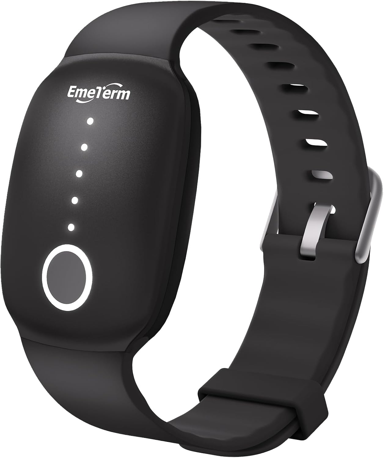 EmeTerm 时尚 FDA 认证 缓解恶心电极刺激器 孕吐 晕车 呕吐缓解 可充电 无凝胶 无药物腕带 无副作用 - 墨黑色