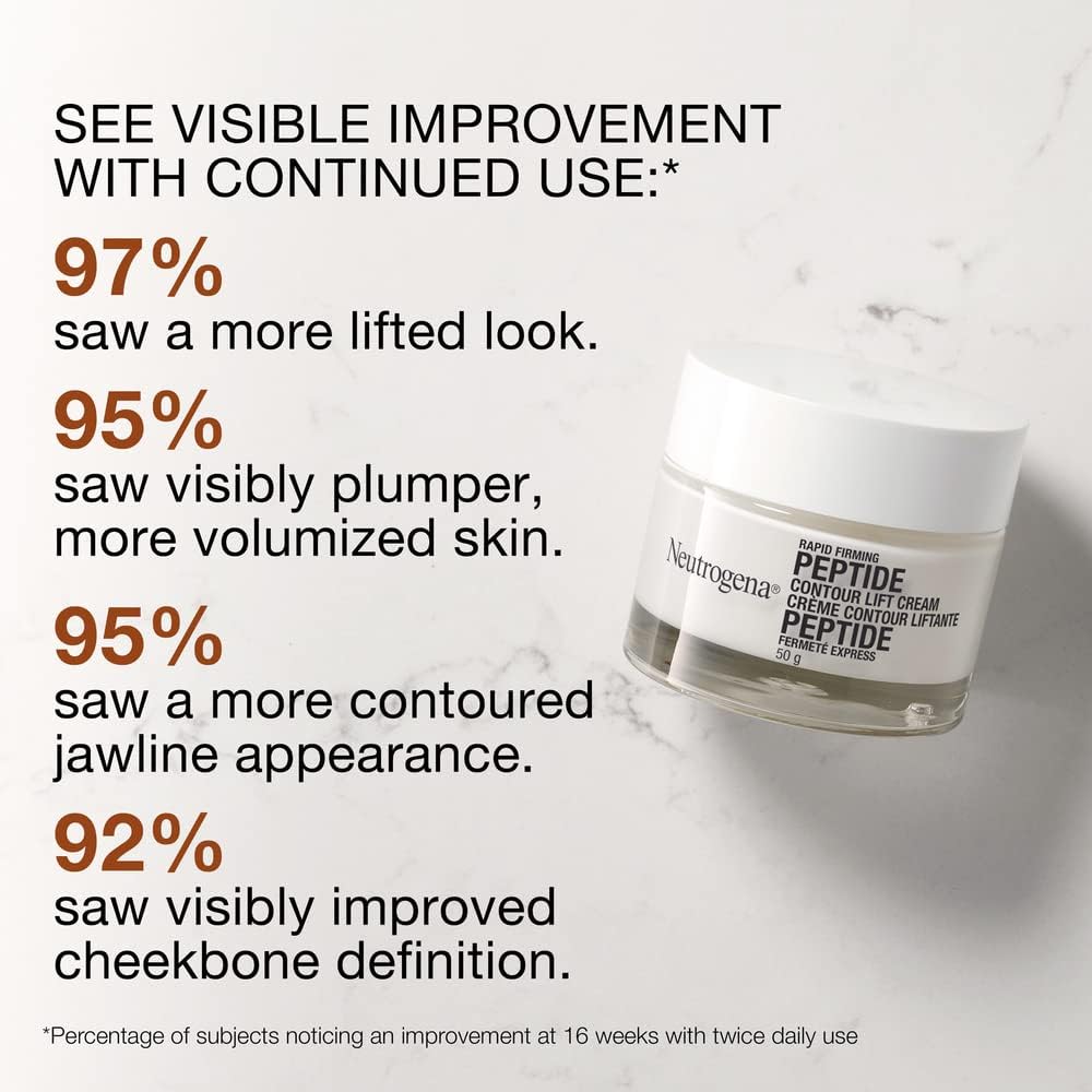 Neutrogena Rapid Firming Peptide Contour Lift Cream - Anti Aging Facial Contour Cream for Firmer looking Skin - 50 grams