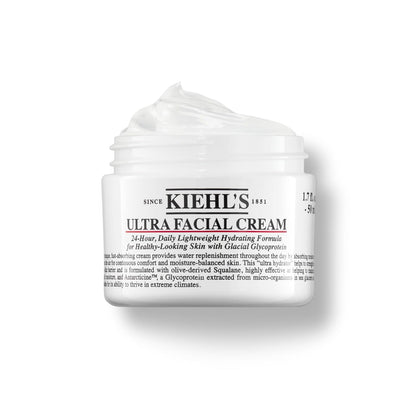 Kiehl's Ultra Facial Cream, with 4.5% Squalane to Strengthen Skin's Moisture Barrier, Skin Feels Softer and Smoother, Long-Lasting Hydration, Easy and Fast-Absorbing, All Skin Types