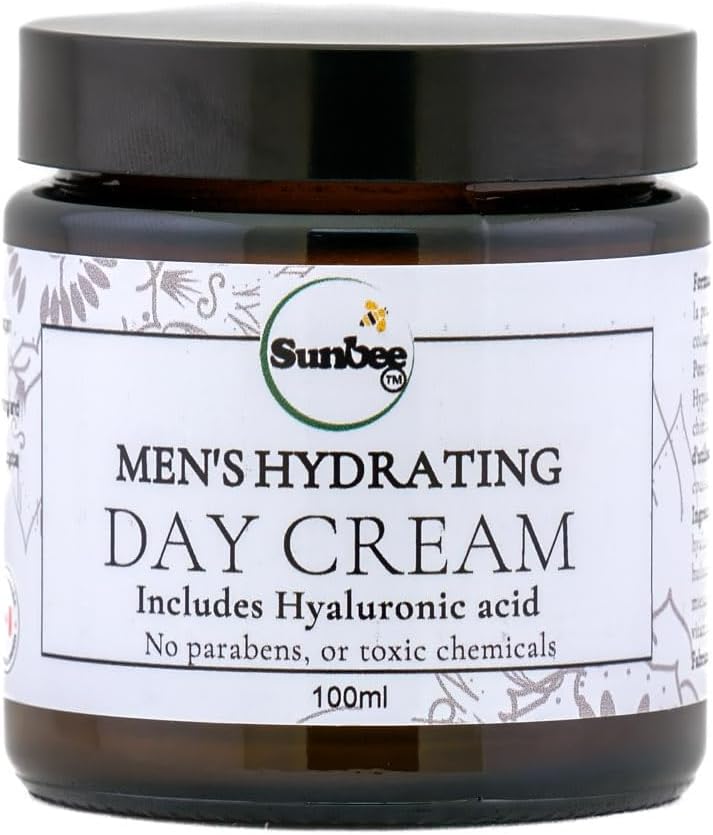 Made in CANADA Sunbee Men's Hydrating Day Cream, Hydrating Moisturizer with Hyaluronic Acid 100 mL