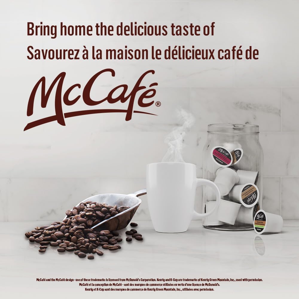 McCafe 优质中度深度烘焙脱咖啡因研磨咖啡，6x340 克，可与 Keurig 咖啡机一起使用