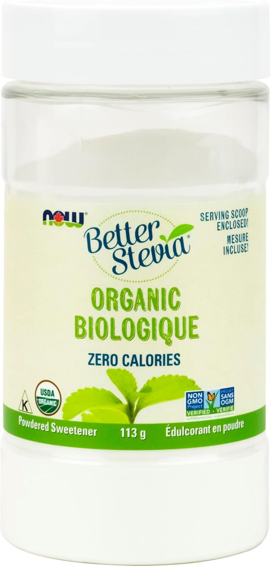 NOW BetterStevia, Organic Zero-Calorie Extract Powder, Keto Friendly, Suitable for Diabetics, No Erythritol, 113g