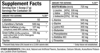ALLMAX Nutrition ACUTS - 氨基酸粉补充剂，含牛磺酸、左旋肉碱、绿咖啡豆提取物 - 蓝莓 - 252 克