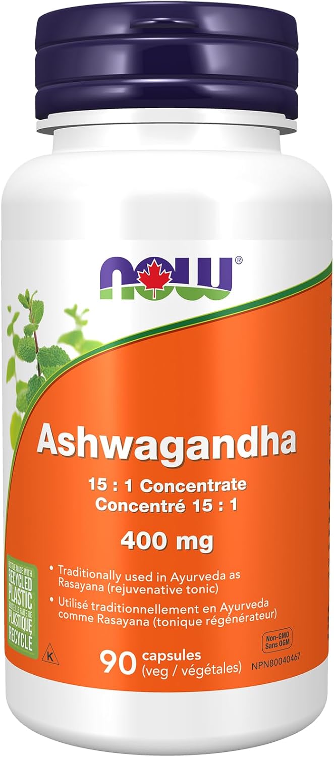 NOW Supplements, Ashwagandha (Withania somnifera) 450 mg (Standardized Extract), 90 Veg Capsules