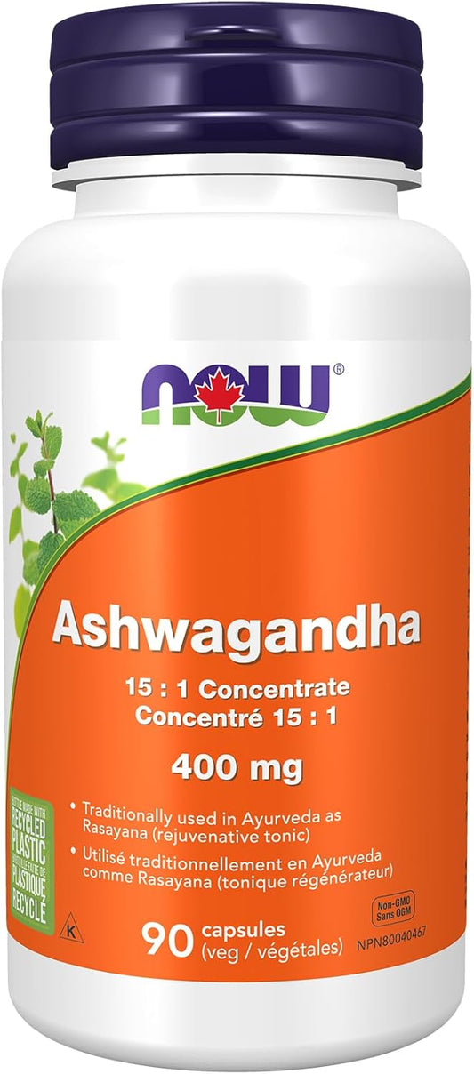 NOW Supplements, Ashwagandha (Withania somnifera) 450 mg (Standardized Extract), 90 Veg Capsules