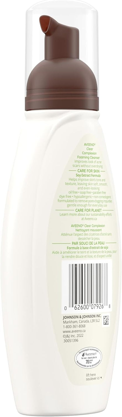 Aveeno Clear Complexion Foaming Cleanser, Acne Prone Skin, Scar, Acne Treatment, Hypoallergenic, 180-mL