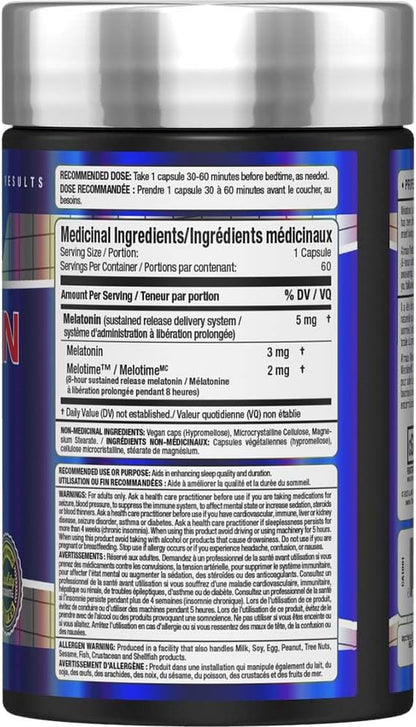 ALLMAX Essentials 褪黑激素 8 小时 - 缓释睡眠支持，60 粒胶囊