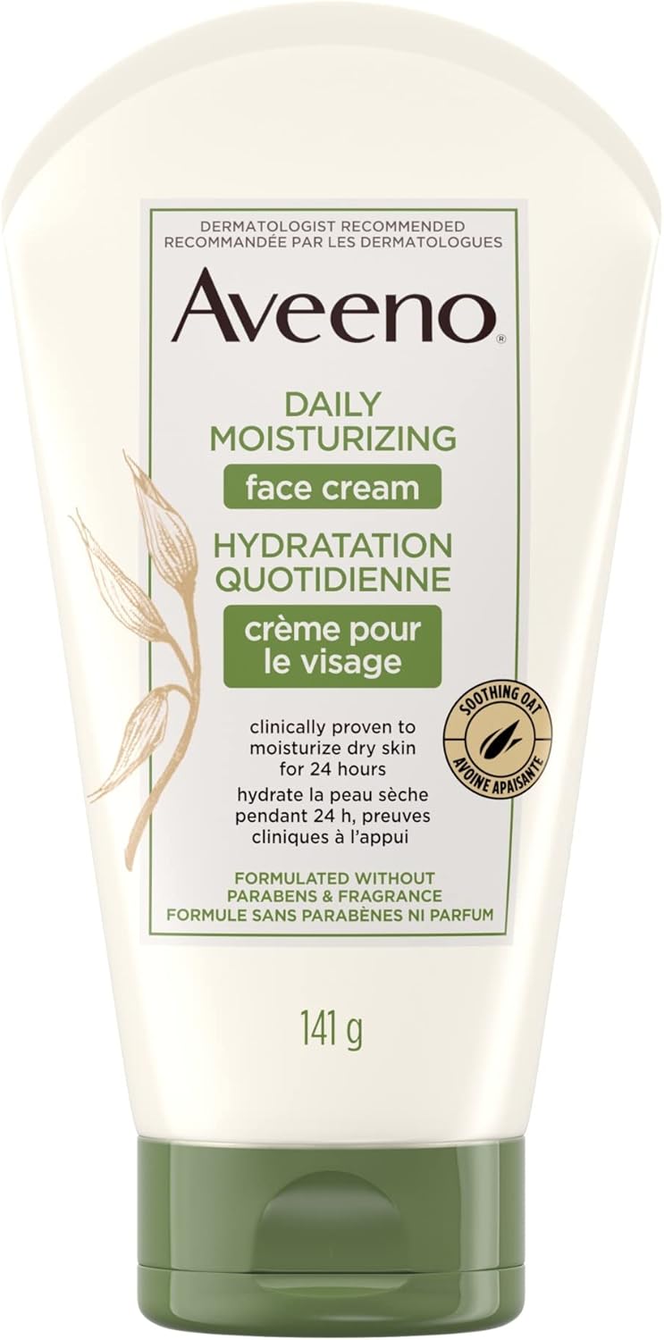 Aveeno 卸妆湿巾、大豆提取物正能量焕彩洁面湿巾（25 片装）和每日保湿面霜（每日保湿面部和颈部乳液）（无香型，141 克）