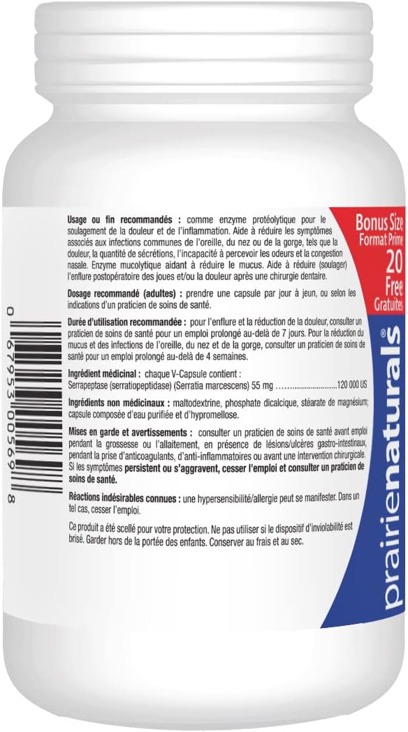 Prairie Naturals Super Strength Serra Force 120,000 SU VCaps Bonus - 140 Count